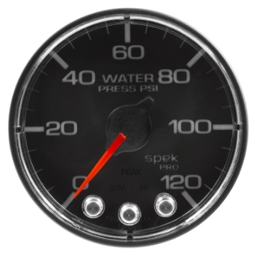 Picture of Autometer Spek-Pro Gauge Water Press 2 1-16in 120psi Stepper Motor W-Peak & Warn Blk-Chrm