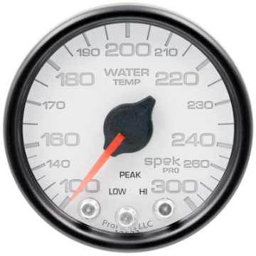 Picture of Autometer Spek-Pro Gauge Water Temp 2 1-16in 300f Stepper Motor W-Peak & Warn Wht-Blk