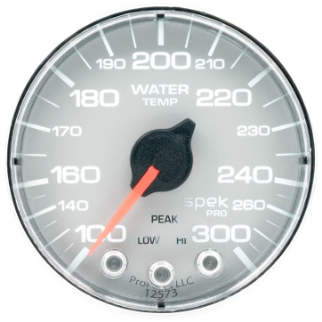 Picture of Autometer Spek-Pro Gauge Water Temp 2 1-16in 300f Stepper Motor W-Peak & Warn Slvr-Chrm