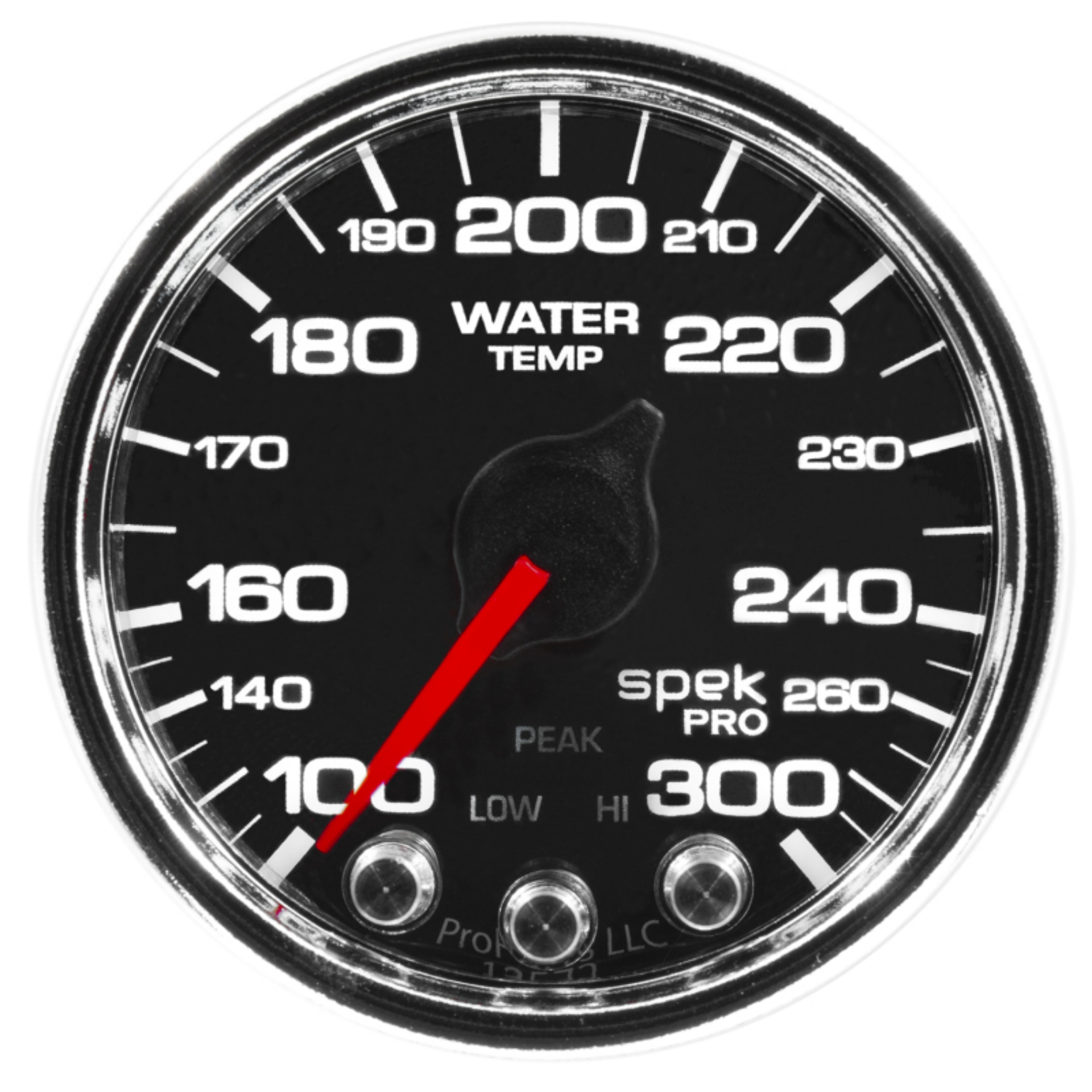 Picture of Autometer Spek-Pro Gauge Water Temp 2 1-16in 300f Stepper Motor W-Peak & Warn Blk-Chrm