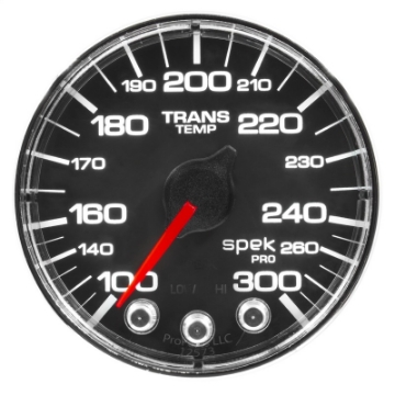 Picture of Autometer Spek-Pro Gauge Water Temp 2 1-16in 300f Stepper Motor W-Peak & Warn Blk-Chrm
