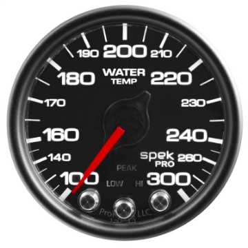 Picture of Autometer Spek-Pro Gauge Water Temp 2 1-16in 300f Stepper Motor W-Peak & Warn Blk-Blk