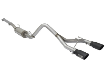Picture of aFe Rebel Series CB 2-5in Dual Center Exit SS Exhaust w- Black Tips 07-15 Jeep Wrangler 3-6L-3-8L V6