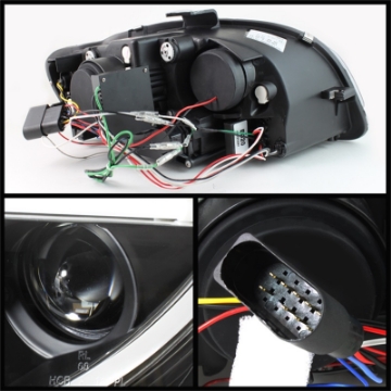 Picture of Spyder Audi A4 06-08 Projector Headlights Halogen Only - Light Tube DRL Blk PRO-YD-AA405-LTDRL-G2-BK