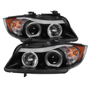 Picture of Spyder BMW E90 3-Series 06-08 Projector LED Halo Amber Reflector Rplc Bulb Blk PRO-YD-BMWE9005-AM-BK