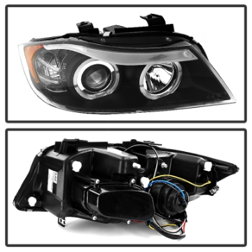 Picture of Spyder BMW E90 3-Series 06-08 Projector LED Halo Amber Reflector Rplc Bulb Blk PRO-YD-BMWE9005-AM-BK