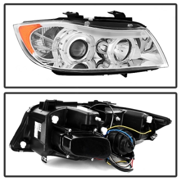 Picture of Spyder BMW E90 3-Series 06-08 Projector LED Halo Amber Reflector Rplc Bulb Chrm PRO-YD-BMWE9005-AM-C