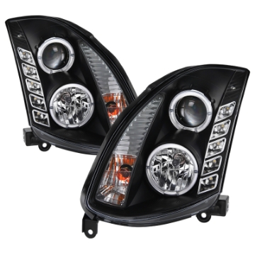 Picture of Spyder Infiniti G35 03-07 2DR Projector Halogen - LED Halo DRL Blk High H4 PRO-YD-IG35032D-DRL-BK