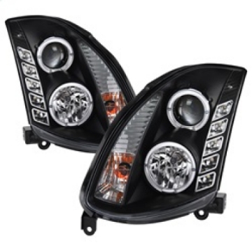 Picture of Spyder Infiniti G35 03-07 2DR Projector Halogen - LED Halo DRL Blk High H4 PRO-YD-IG35032D-DRL-BK