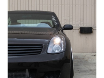 Picture of Spyder Infiniti G35 03-04 4DR Projector Halogen - LED Halo DRL Blk High H4 PRO-YD-IG35034D-DRL-BK