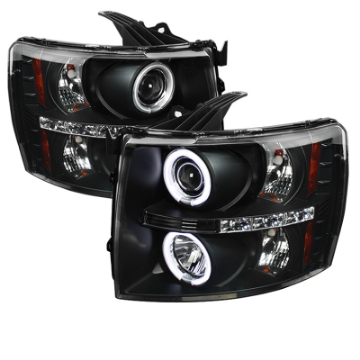 Picture of Spyder Chevy Silverado 1500 07-13 Projector Headlights CCFL Halo LED Blk PRO-YD-CS07-CCFL-BK