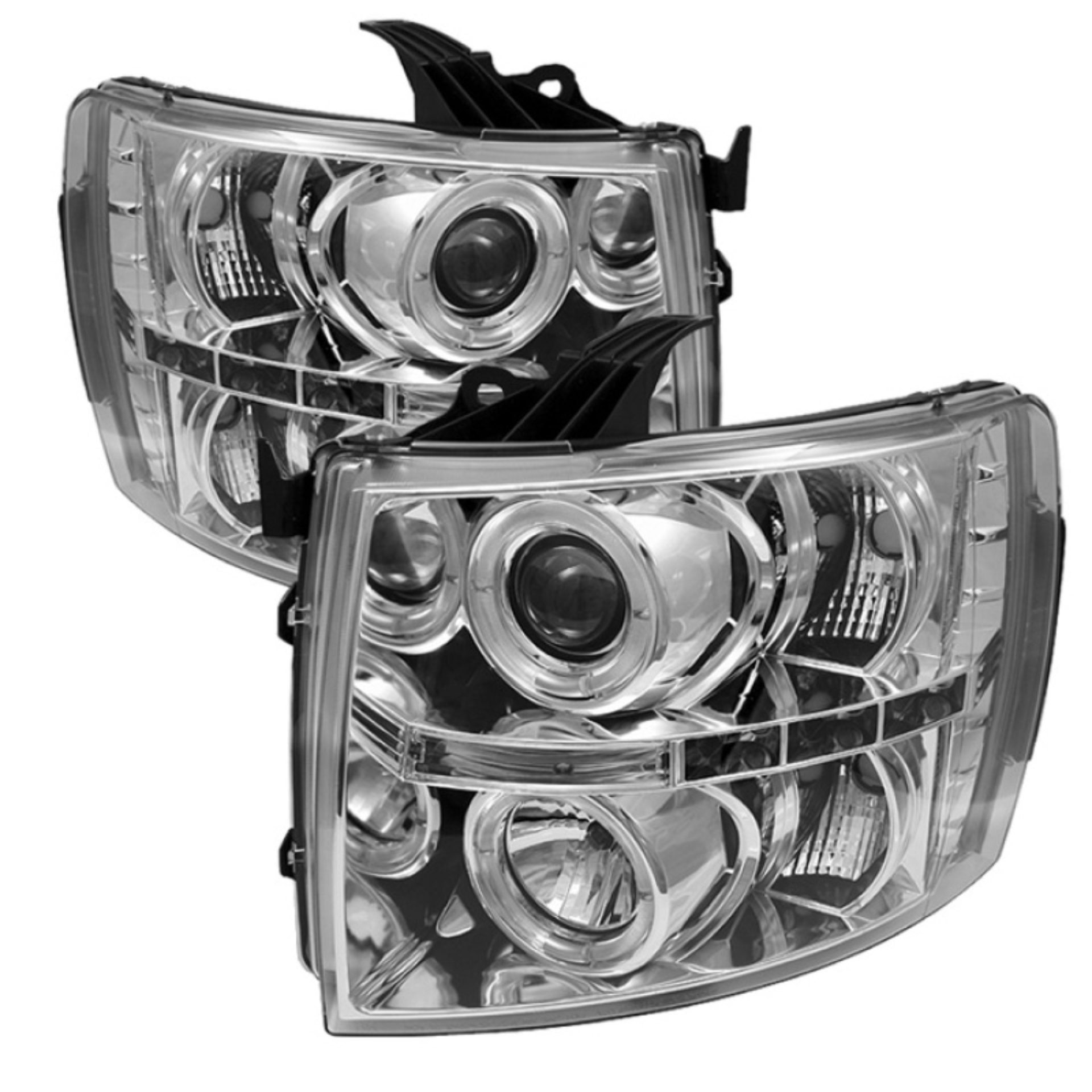 Picture of Spyder Chevy Silverado 1500 07-13 Projector Headlights LED Halo LED Chrm PRO-YD-CS07-HL-C
