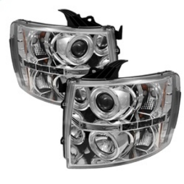 Picture of Spyder Chevy Silverado 1500 07-13 Projector Headlights LED Halo LED Chrm PRO-YD-CS07-HL-C