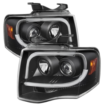 Picture of Spyder Ford Expedition 07-13 Projector Headlights Light Tube DRL Blk PRO-YD-FE07-LTDRL-BK