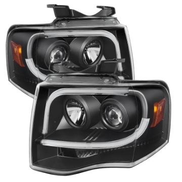 Picture of Spyder Ford Expedition 07-13 Projector Headlights Light Tube DRL Blk PRO-YD-FE07-LTDRL-BK