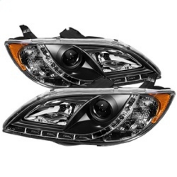 Picture of Spyder Mazda 3 04-08 4Dr Sedan ONLY Projector Headlights Halogen - DRL Blk PRO-YD-M304-DRL-BK