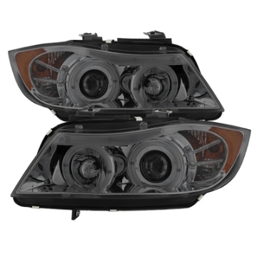 Picture of Spyder BMW E90 3-Series 06-08 4 dr Proj LED Halo Amber Reflctr Rplc Bulb Smke PRO-YD-BMWE9005-AM-S