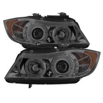 Picture of Spyder BMW E90 3-Series 06-08 4 dr Proj LED Halo Amber Reflctr Rplc Bulb Smke PRO-YD-BMWE9005-AM-S