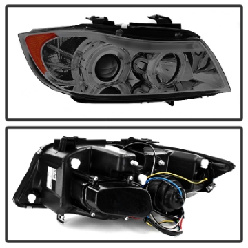 Picture of Spyder BMW E90 3-Series 06-08 4 dr Proj LED Halo Amber Reflctr Rplc Bulb Smke PRO-YD-BMWE9005-AM-S