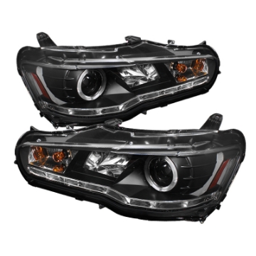 Picture of Spyder Mitsubishi Lancer-EVO-10 08-14 Projector Halogen Model- LED Halo DRL Blk PRO-YD-ML08-DRL-BK