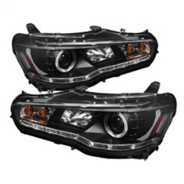 Picture of Spyder Mitsubishi Lancer-EVO-10 08-14 Projector Halogen Model- LED Halo DRL Blk PRO-YD-ML08-DRL-BK