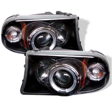 Picture of Spyder Dodge Dakota 97-04-Durango 98-03 1PC Projector Headlights LED Halo LED Blk PRO-YD-DDAK97-BK