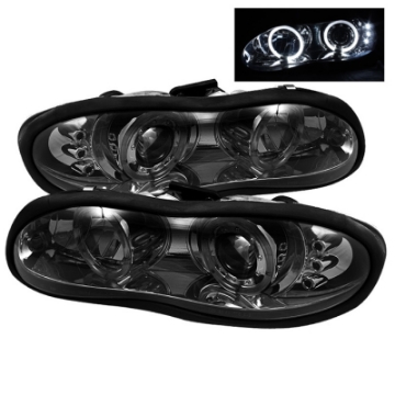 Picture of Spyder Chevy Camaro 98-02 Projector Headlights LED Halo LED Smke - Low H1 PRO-YD-CCAM98-HL-SM