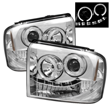 Picture of Spyder Ford F250-350-450 Super Duty 05-07 Projector Headlights LED Halo- LED Chrm PRO-YD-FS05-HL-C