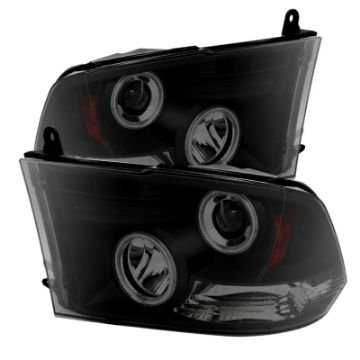 Picture of Spyder Dodge Ram 1500 09-14 Projector Halogen Model- CCFL Halo LED - Blk Smke PRO-YD-DR09-CCFL-BSM