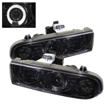 Picture of Spyder Chevy S10 98-04 Projector Headlights LED Halo Smke - Low H1 PRO-YD-CS1098-SMC