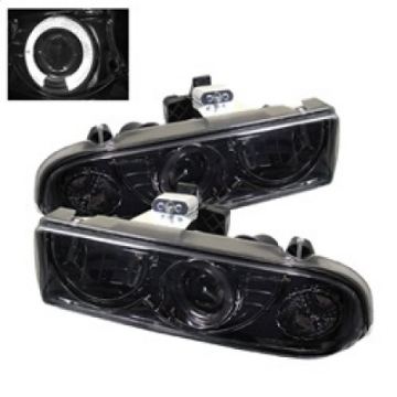 Picture of Spyder Chevy S10 98-04 Projector Headlights LED Halo Smke - Low H1 PRO-YD-CS1098-SMC