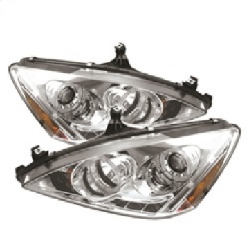 Picture of Spyder Honda Accord 03-07 Projector Headlights LED Halo Amber Reflector LED Chrm PRO-YD-HA03-AM-C