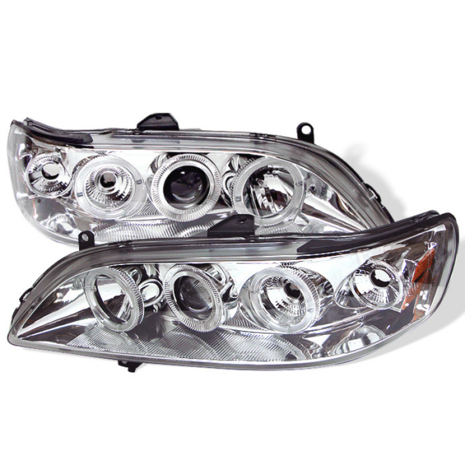 Picture of Spyder Honda Accord 98-02 1PC Projector Headlights LED Halo Amber Reflector Chrm PRO-YD-HA98-AM-C