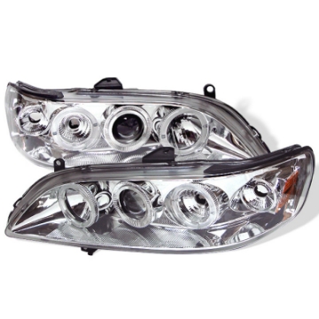 Picture of Spyder Honda Accord 98-02 1PC Projector Headlights LED Halo Amber Reflector Chrm PRO-YD-HA98-AM-C