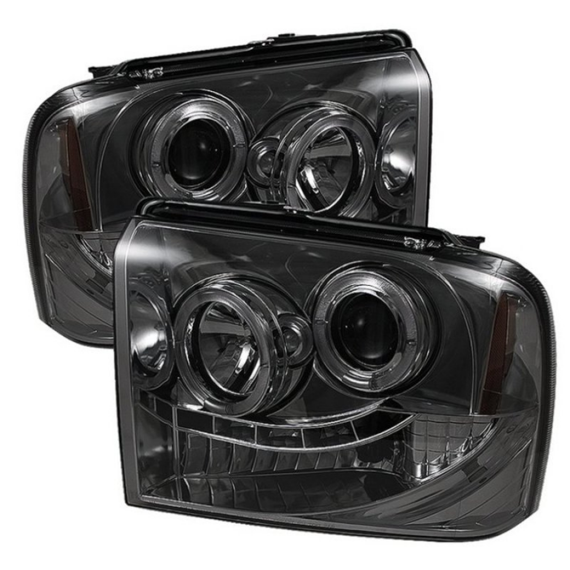 Picture of Spyder Ford F250-350-450 Super Duty 05-07 Projector Headlights LED Halo- LED Smke PRO-YD-FS05-HL-SM