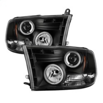 Picture of Spyder Dodge Ram 1500 09-14 Projector Headlights Halogen- CCFL Halo LED - Blk PRO-YD-DR09-CCFL-BK