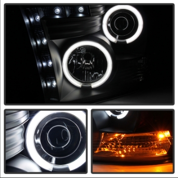 Picture of Spyder Dodge Ram 1500 09-14 Projector Headlights Halogen- CCFL Halo LED - Blk PRO-YD-DR09-CCFL-BK