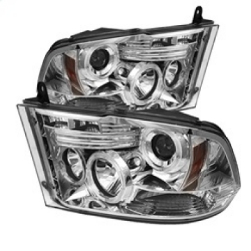 Picture of Spyder Dodge Ram 1500 09-14 10-14 Projector Headlights Halogen- LED Halo LED - Chrm PRO-YD-DR09-HL-C