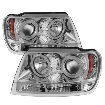 Picture of Spyder Jeep Grand Cherokee 99-04 Projector Headlights LED Halo LED Chrm - PRO-YD-JGC99-HL-C