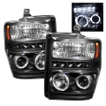 Picture of Spyder Ford F250-350-450 Super Duty 08-10 Projector Headlights LED Halo LED Blk PRO-YD-FS08-HL-BK