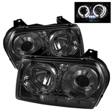 Picture of Spyder Chrysler 300 05-08 Projector Headlights LED Halo LED Smke Not Included PRO-YD-C305-HL-SM