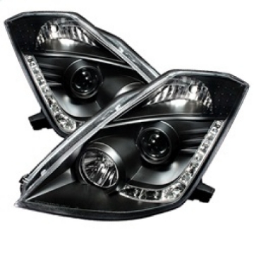 Picture of Spyder Nissan 350Z 03-05 Projector Headlights Xenon DRL Blk High H1 Lw D2R PRO-YD-N350Z02-HID-DRL-BK