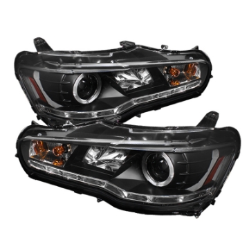Picture of Spyder Mitsubishi Lancer-EVO-10 08-14 Projector Xenon-HID- LED Halo DRL Blk PRO-YD-ML08-HID-DRL-BK