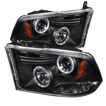 Picture of Spyder Dodge Ram 1500 09-14 10-14 Projector Headlights Halogen- LED Halo LED - Blk PRO-YD-DR09-HL-BK