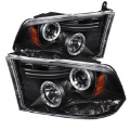 Picture of Spyder Dodge Ram 1500 09-14 10-14 Projector Headlights Halogen- LED Halo LED - Blk PRO-YD-DR09-HL-BK