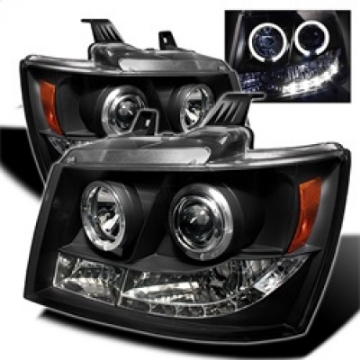 Picture of Spyder Chevy Suburban 1500 07-14 Projector Headlights LED Halo LED Blk PRO-YD-CSUB07-HL-BK