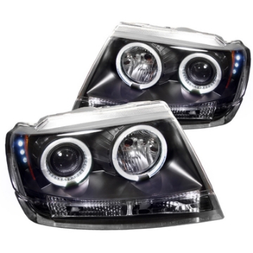 Picture of Spyder Jeep Grand Cherokee 99-04 Projector Headlights LED Halo LED Blk - PRO-YD-JGC99-HL-BK