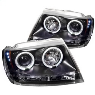 Picture of Spyder Jeep Grand Cherokee 99-04 Projector Headlights LED Halo LED Blk - PRO-YD-JGC99-HL-BK