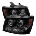 Picture of Spyder Chevy Suburban 1500 07-14 Projector Headlights LED Halo LED Blk Smke PRO-YD-CSUB07-HL-BSM