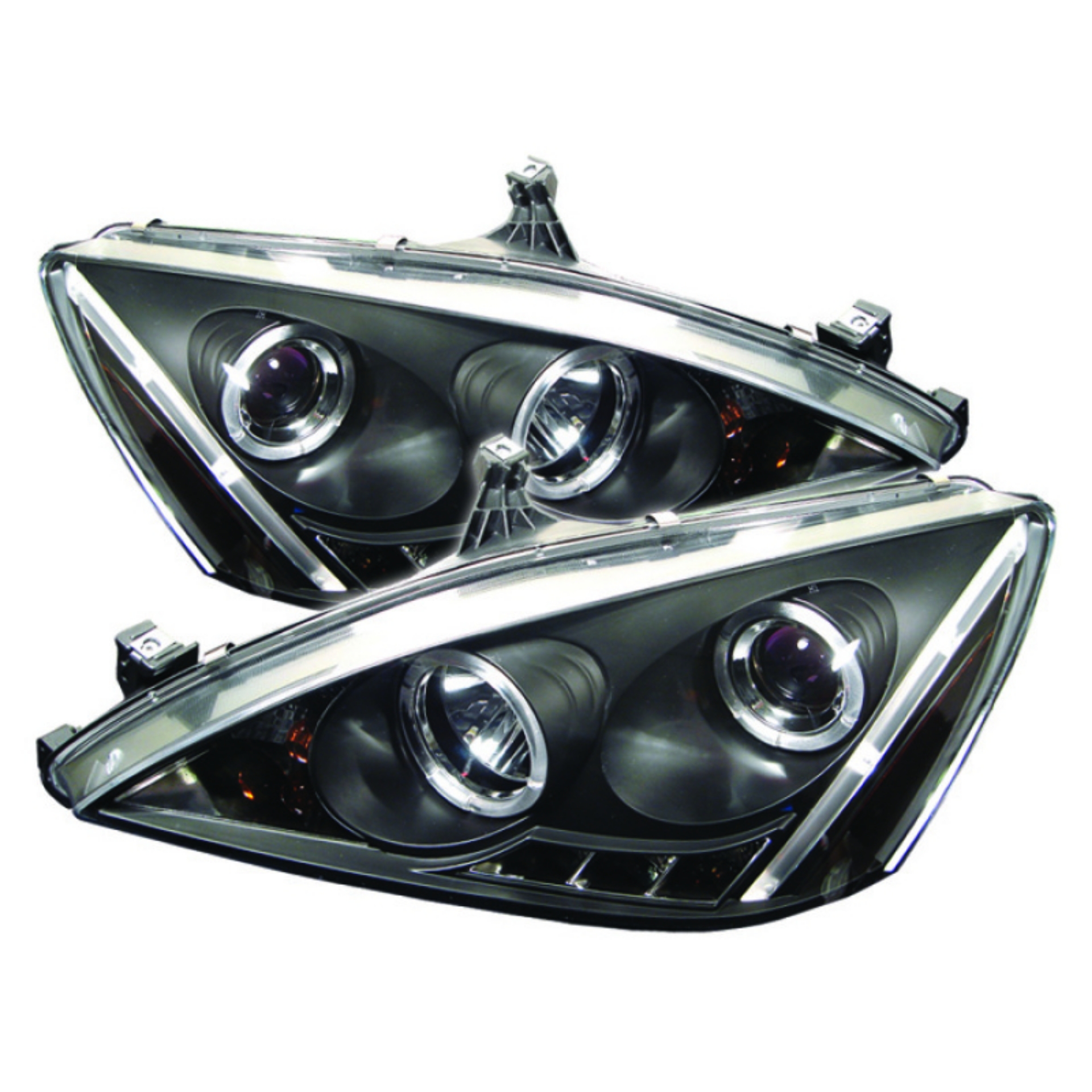 Picture of Spyder Honda Accord 03-07 Projector Headlights LED Halo Amber Reflector LED Blk PRO-YD-HA03-AM-BK